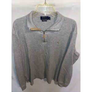 Polo Ralph Lauren Estate Rib Men’s Flesh Pony Sweat Shirt Sz XL Gray Athleisure
